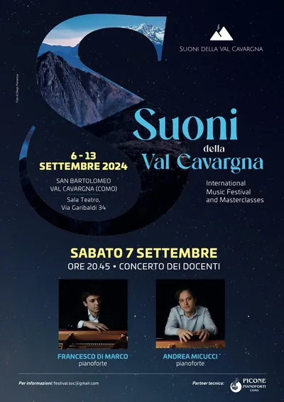 La locandina: Recital, il concerto dei docenti del festival Suoni della Val Cavargna