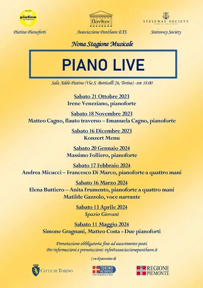 La locandina: Recital a quattro mani per la stagione «Piano Live»